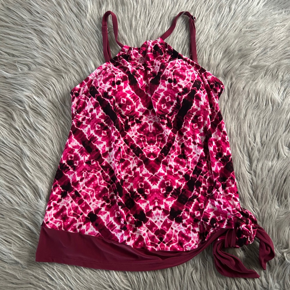 Coastal Blue Tankini Swimsuit Women Size Small (4-6) Pink Lightly Lined Wireless